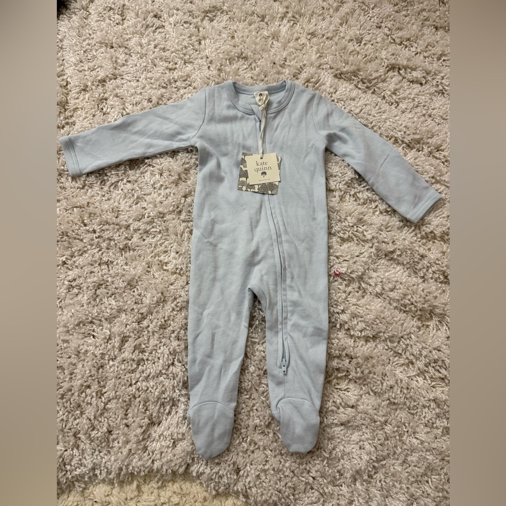 kate quinn Light Blue Kids One Piece Footie